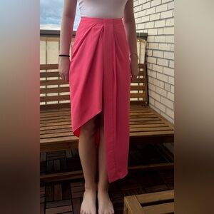 Ever New Pink Wrap Midi Skirt with Slit